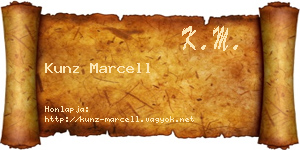 Kunz Marcell névjegykártya